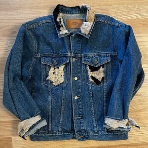 Smythe Women’s Denim Jacket with cowhide